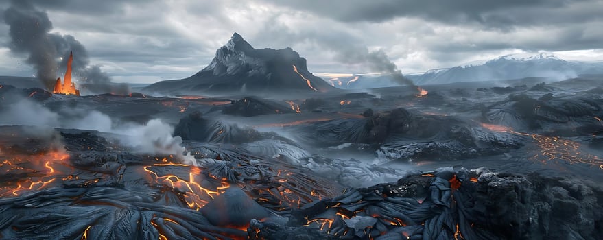 a majestic mountain stands tall amidst a barren landscape, with a lone tree standing tall in the foreground photo