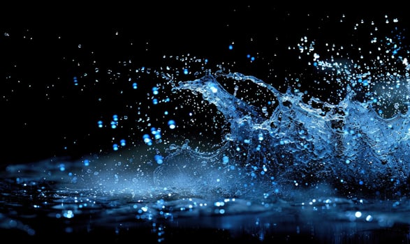Water explosion on black background photo