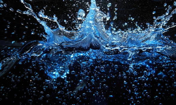 Water explosion on black background photo