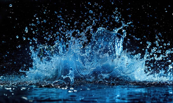 Water explosion on black background photo