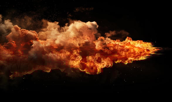 a fiery burst against a black background photo