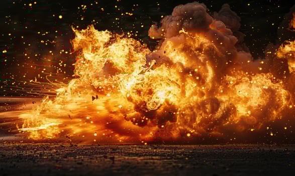 a fiery burst against a black background photo
