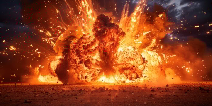 a fiery burst against a black background photo
