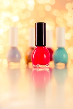 Nail polish bottles, manicure and pedicure collection photo