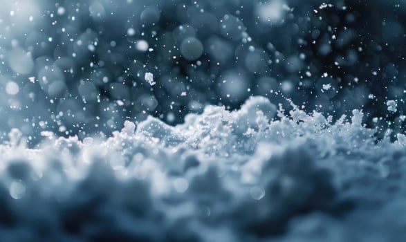 Close-up of snow bursting, closeup view of snow, nature background photo