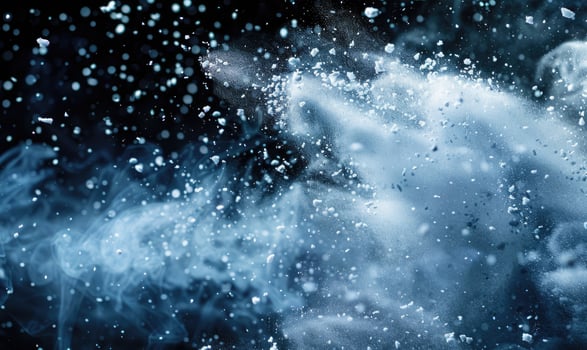Snow explosion on black background photo