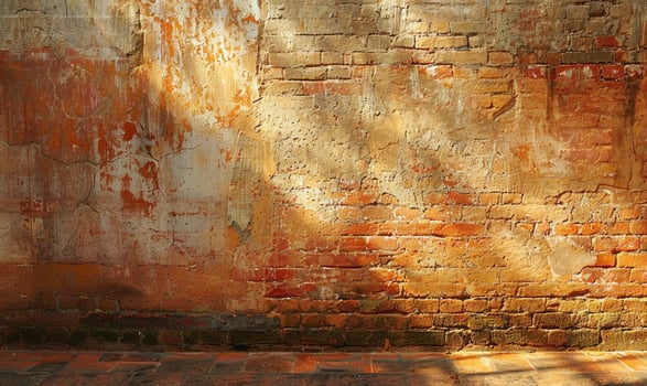 Terracotta brick wall textured background photo
