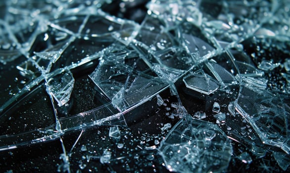 Close-up of shattered glass texture photo
