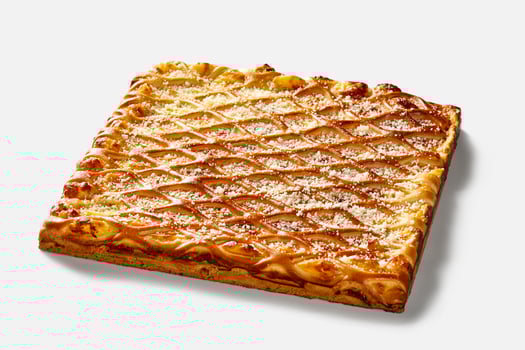 Baked galette with mozzarella cheese, suluguni, dor bleu and parmesan photo