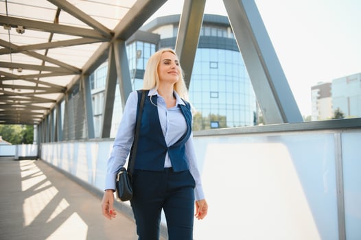 Portrait of business woman outdoor photo