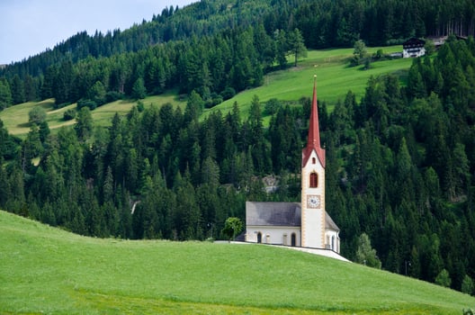 Dolomite landscapes in the summer green of Trentino photo