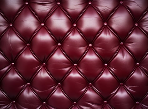 Close-up of purple leather upholstery with tufted buttons photo