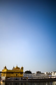 Beautiful view of Golden Temple - Harmandir Sahib in Amritsar, Punjab, India, Famous indian sikh landmark, Golden Temple, the main sanctuary of Sikhs in Amritsar, India photo