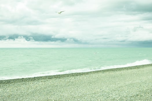The picturesque coast of the Black Sea, the concept of sea travel and vacation. photo