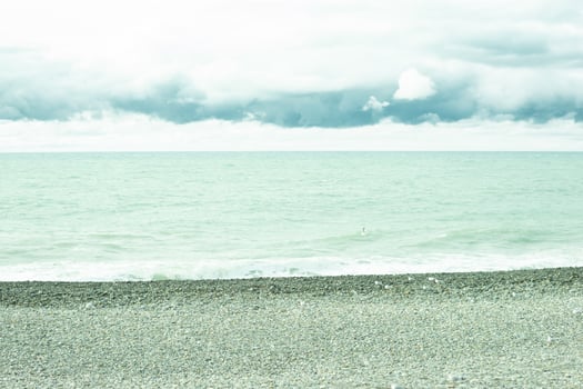 The picturesque coast of the Black Sea, the concept of sea travel and vacation. photo