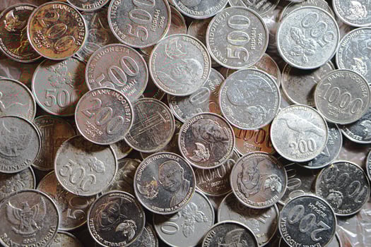 Indonesian rupiah coins in various denominations photo