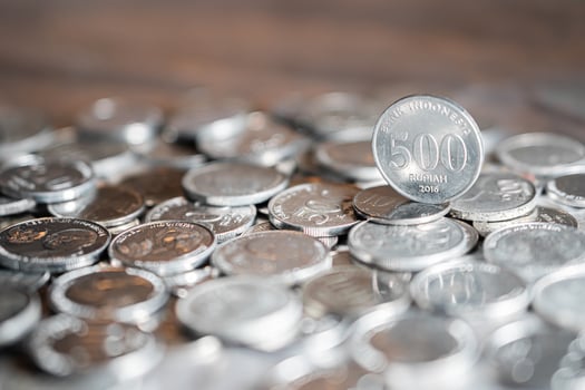 Indonesian 500 Rupiah coins close-up photo