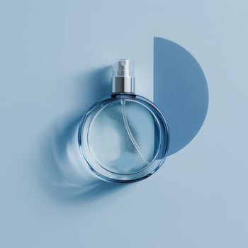 Simple perfume packaging mockup, minimalist background photo
