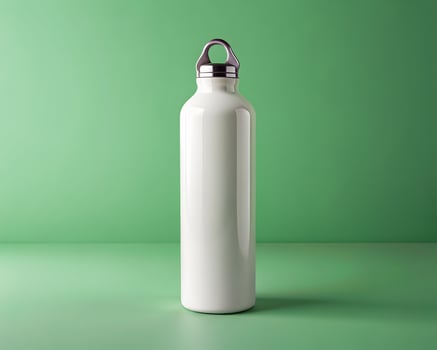 Mockup of a Blank White Reusable Water Bottle photo