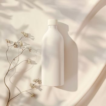 Bottle cosmetic blank design packaging mockup, minimal background photo