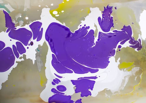 Process of creating painting in ebru technique. photo