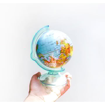 The globe in a hand photo