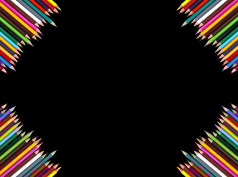 Back to School background. Colored pencils. photo