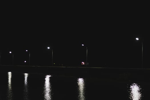 Street lamp by the river photo