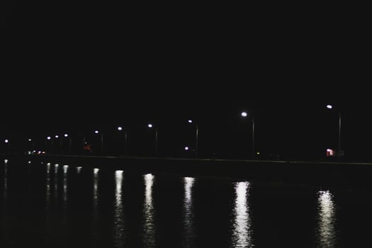 Street lamp by the river photo