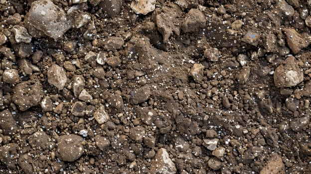 A zoomedin view of compacted dirt displaying its tightlypacked particles and granular texture photo