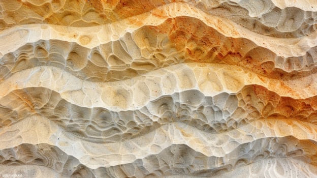 A closer look at the rippled sand reveals a gradient of colors ranging from warm beige to deep cinnamon photo