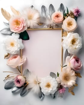 Background beautiful frame of flowers photo