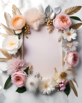 Background beautiful frame of flowers photo