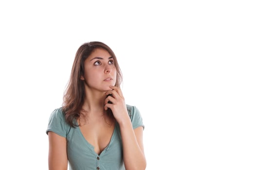 young woman thinking photo