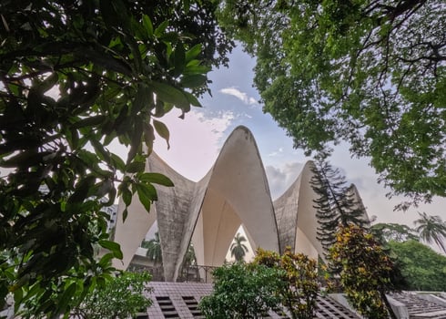 Landscape around Mausoleum of three leaders at Shahbag Dhaka University area photo