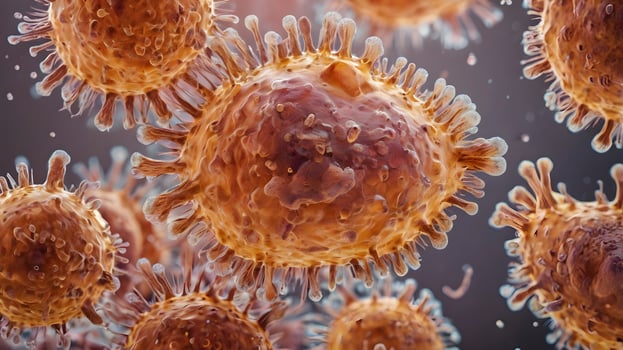Bacteria of Mycoplasma phemoniae infection, peach fuzz colour.Childhood infection photo