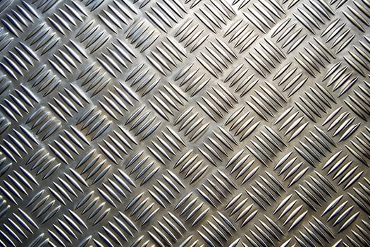 Steel material, checkered steel plate, scratched metal background. 3D rendering photo