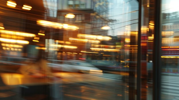 A muted spectacle of energy and excitement beyond the blurred windows photo