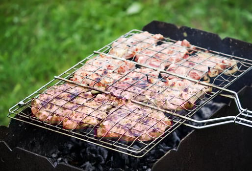 Marinated shashlik preparing photo