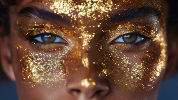 Woman With Glitter and Blue Eyes photo