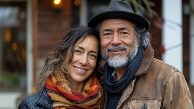 Man and Woman Posing Together photo
