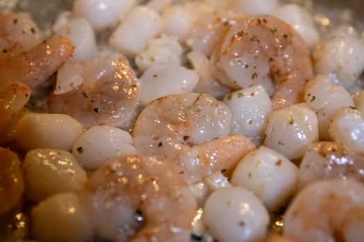 Cooking Shrimp and Scallops photo