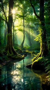 Photo of the beauty of a shady natural forest