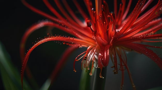 Close-up a red spider lily flower photo