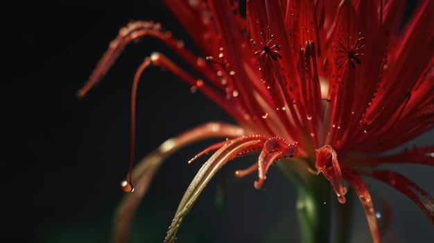 Close-up a red spider lily flower photo