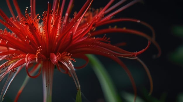 Close-up a red spider lily flower photo