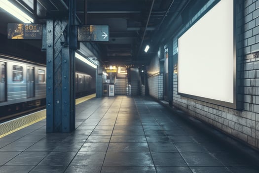 Mock up of an subway Billboard Advertisement photo