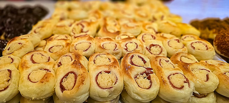 Freshly baked Western and Asian fusion bakery product, cake, pastry and bread, Healthy eating and dieting concept, Bakery assortment good for cooking content photo
