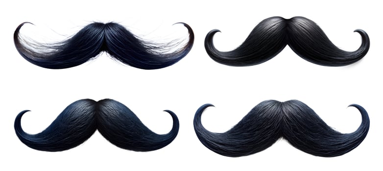 A set of mustaches on a white background. photo