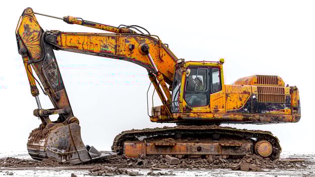 Land vehicle excavator isolated with solid background or no background image photo